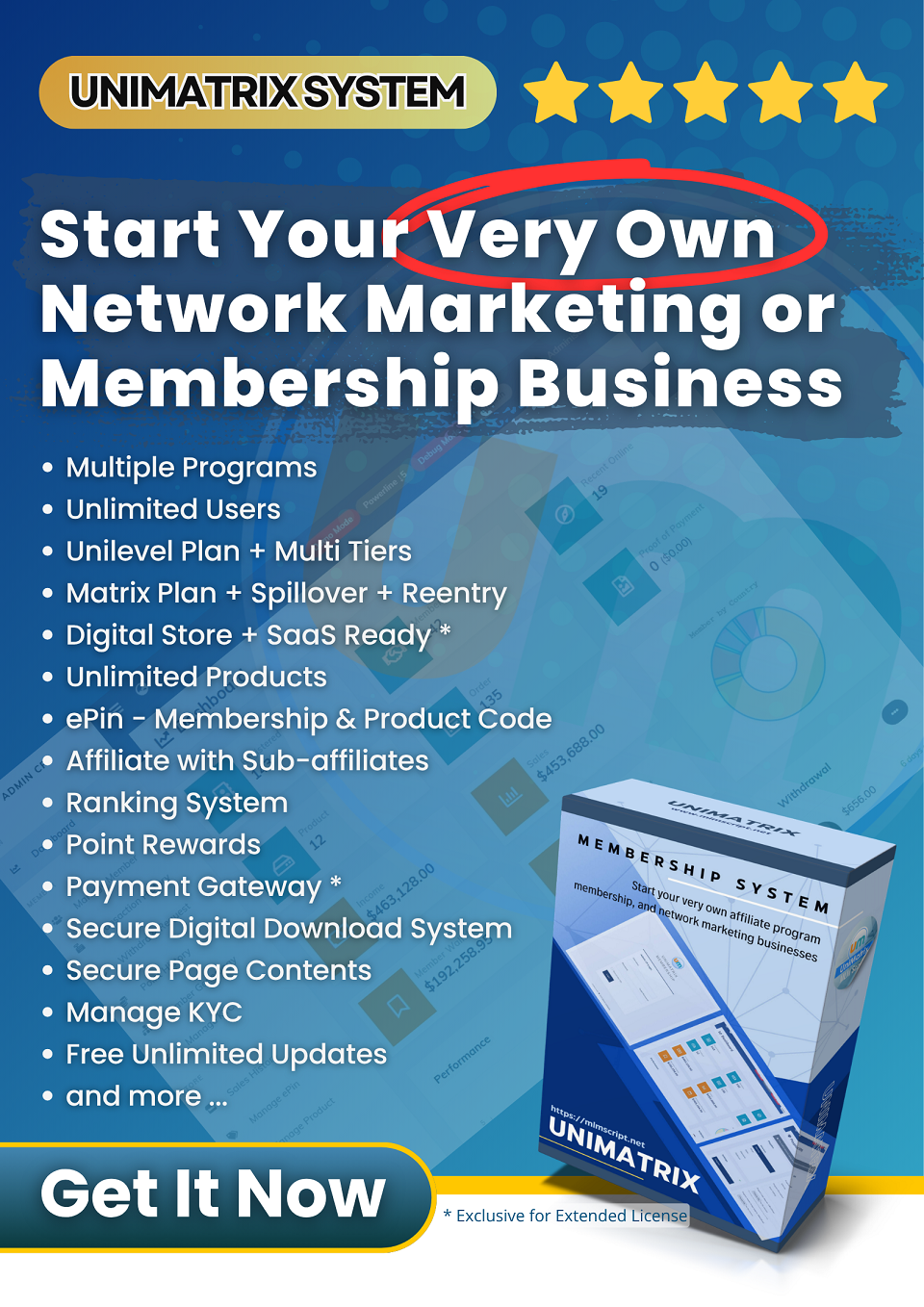 UniMatrix - Membership and MLM Script with SaaS Digital Store