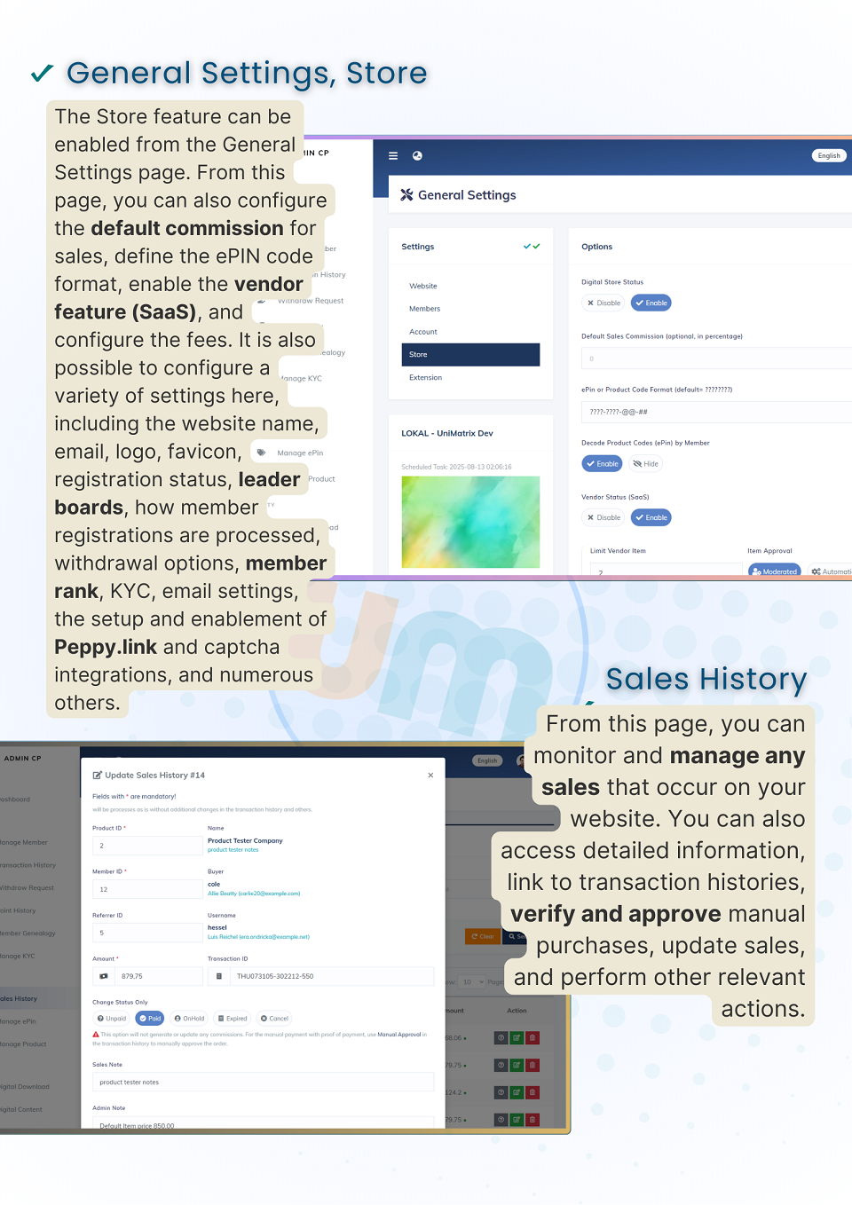 UniMatrix - Membership and MLM Script with SaaS Digital Store